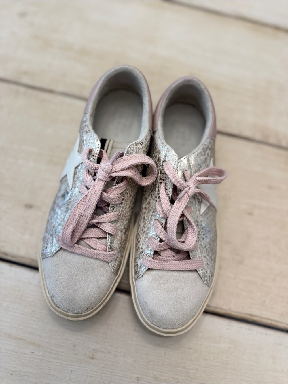 Golden Goose Look Alike - Blush Pink and Metallic